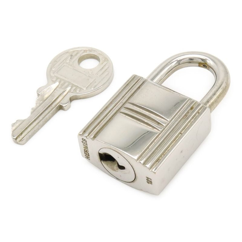 Hermes Cadenas Padlock No121 key Keyed Metal Silver