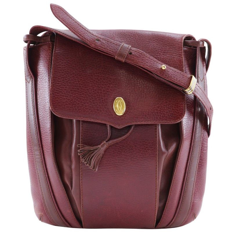 Cartier Must Line Leather Bordeaux Women's Shoulder Bag