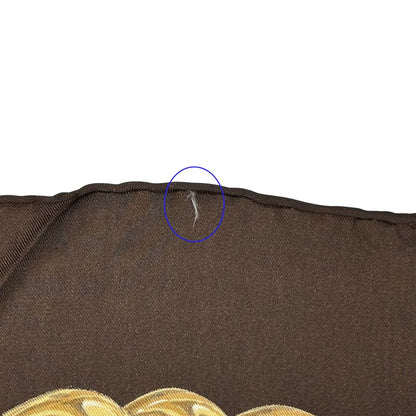 Chanel Scarf Women's Brand Cambon Coco Mark Silk Brown Yellow Chain Gold Dark