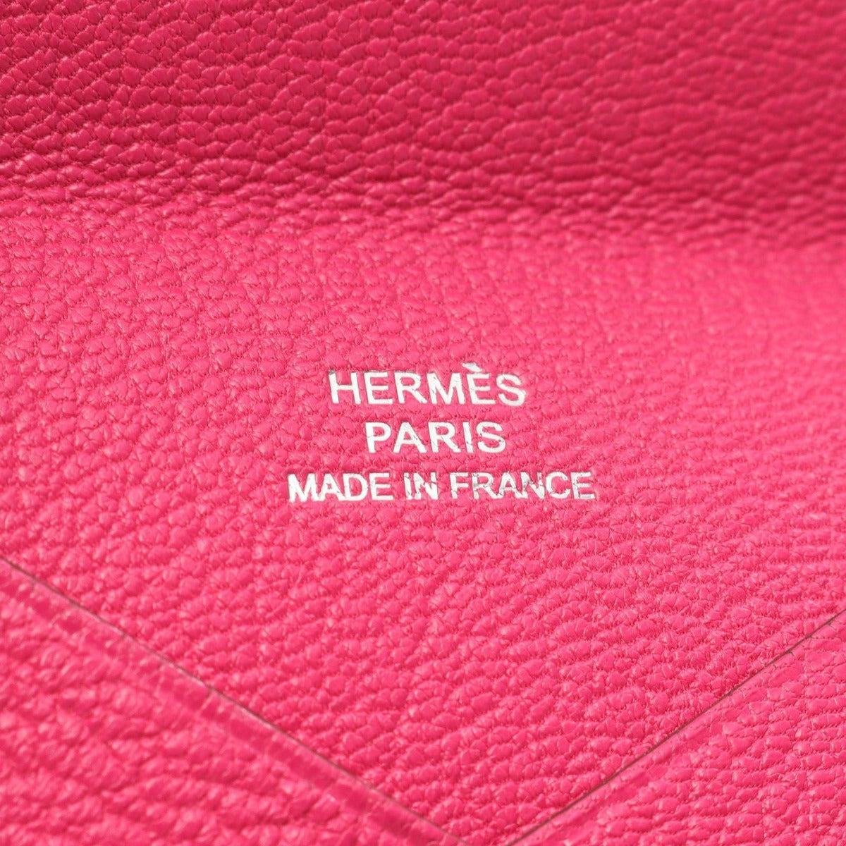 Hermes Coin Case Calvi Rose Shocking Leather — view 5