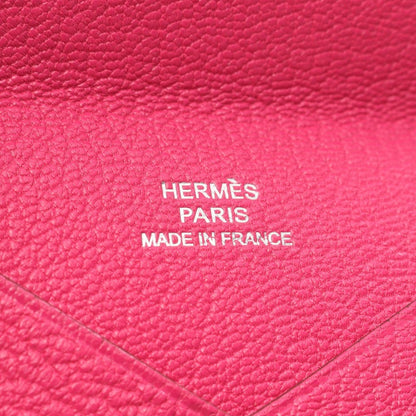 Hermes Coin Case Calvi Rose Shocking Leather — view 5