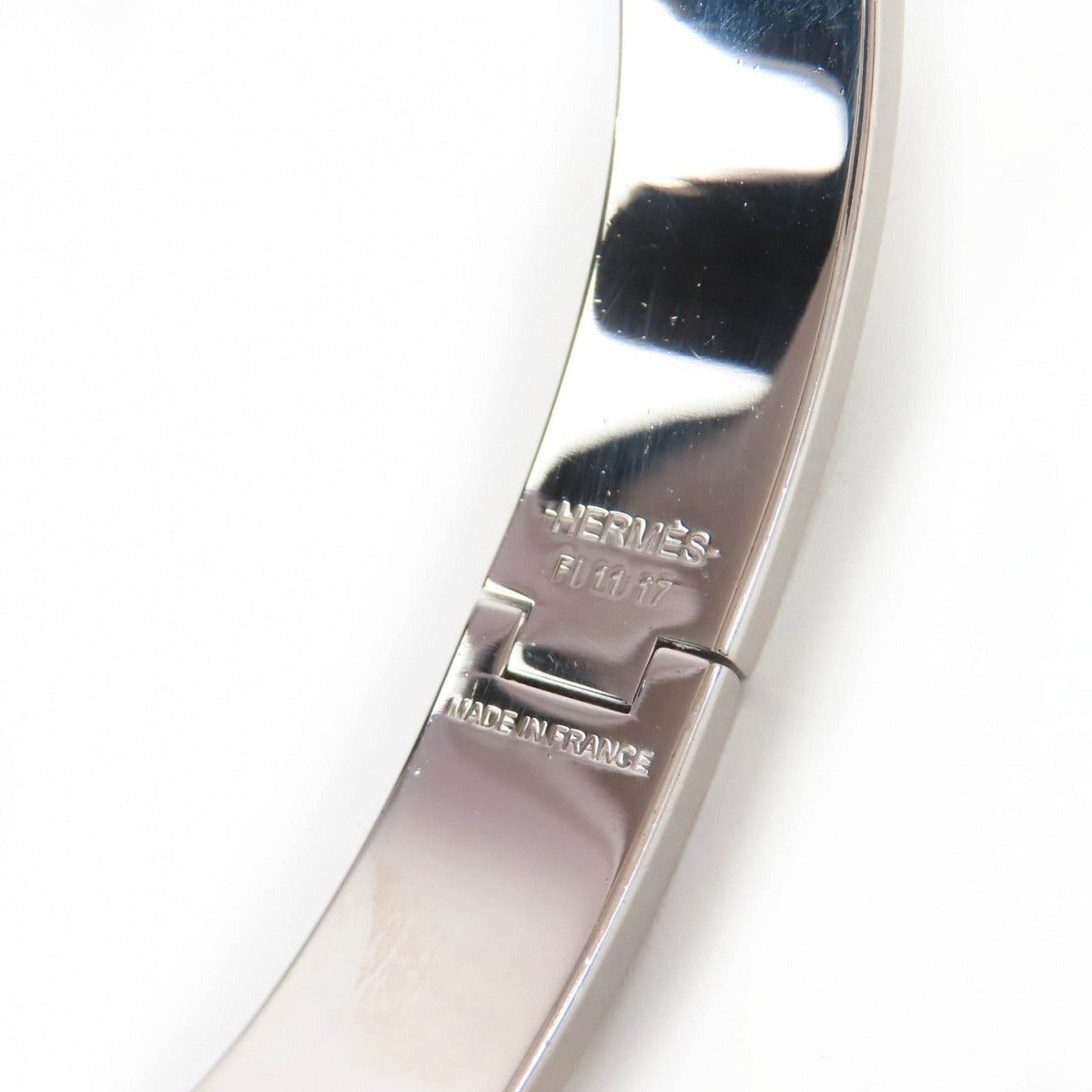 Hermes Jet Bangle Palladium Plated Bracelet Silver Weight — view 7