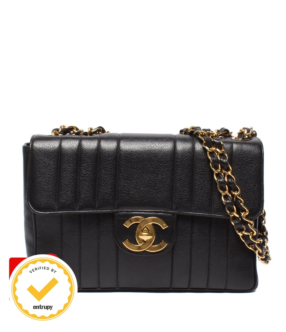 Chanel Chain Shoulder Bag Mademoiselle Classic Gold Double Single Flap Caviar