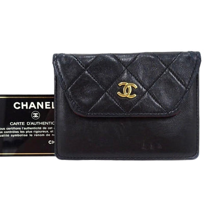 Chanel Quilted CC Logo Lambskin Card Case Mini