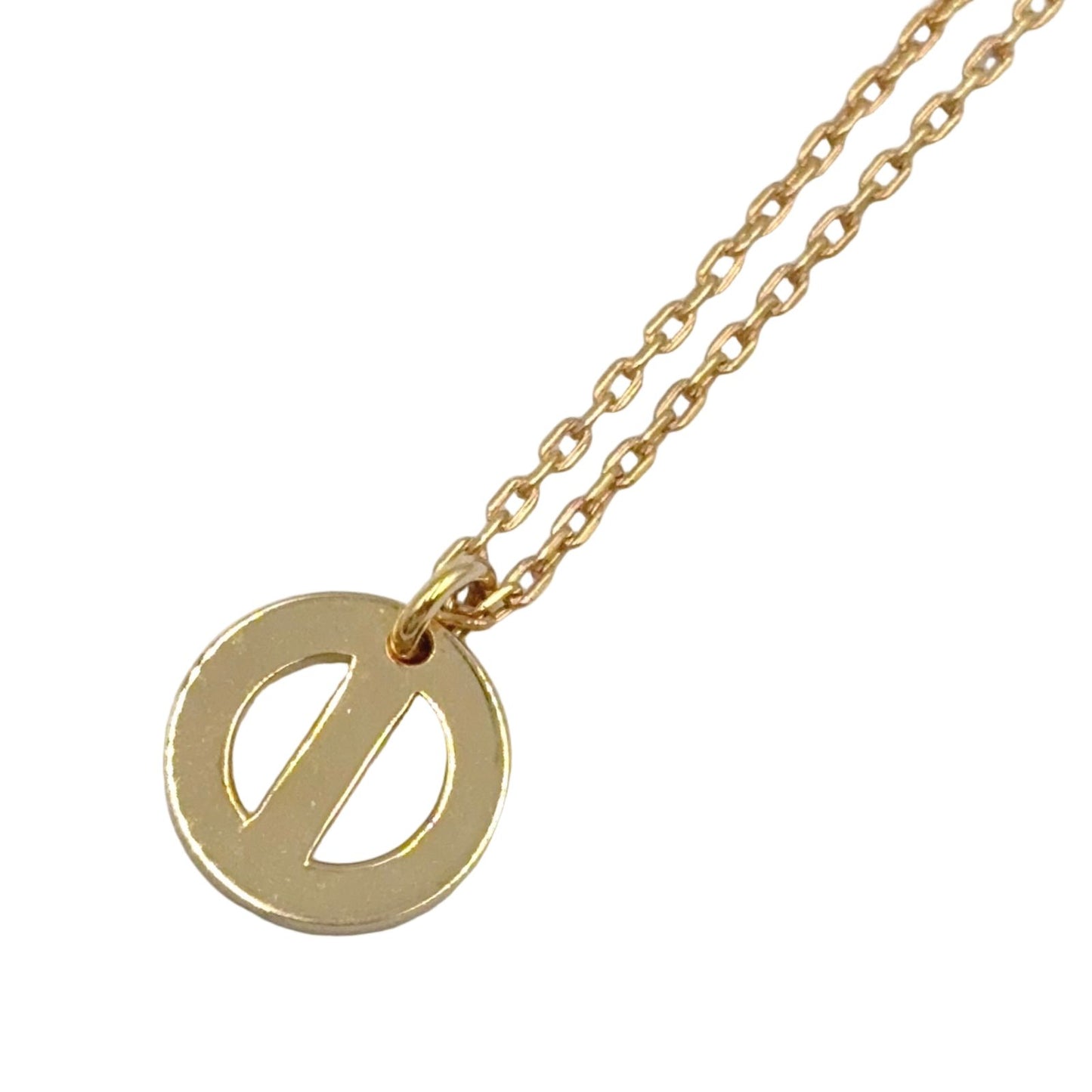 Dior CD Logo Circle Gold Plated Necklace — view 2