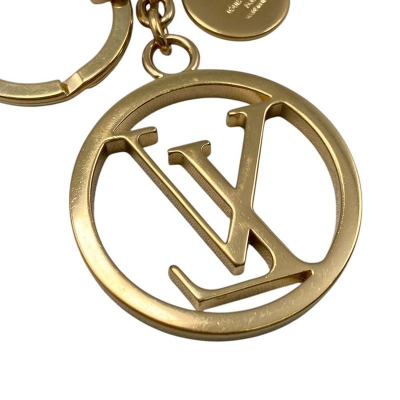 Louis Vuitton Bag Charm Porte Cles LV Circle M68000 Key Ring Gold Louis Vuitton
