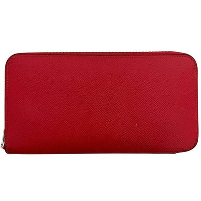 Hermes Round Zipper Long Wallet Azap Silk Quin Red