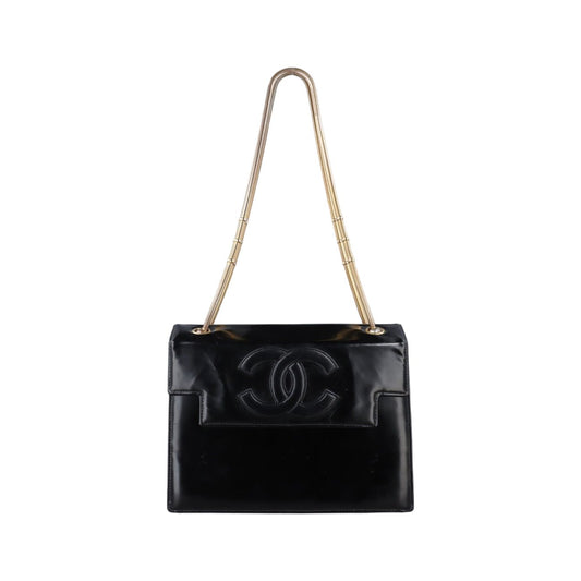Chanel CC Snake Chain Flap Black Enamel