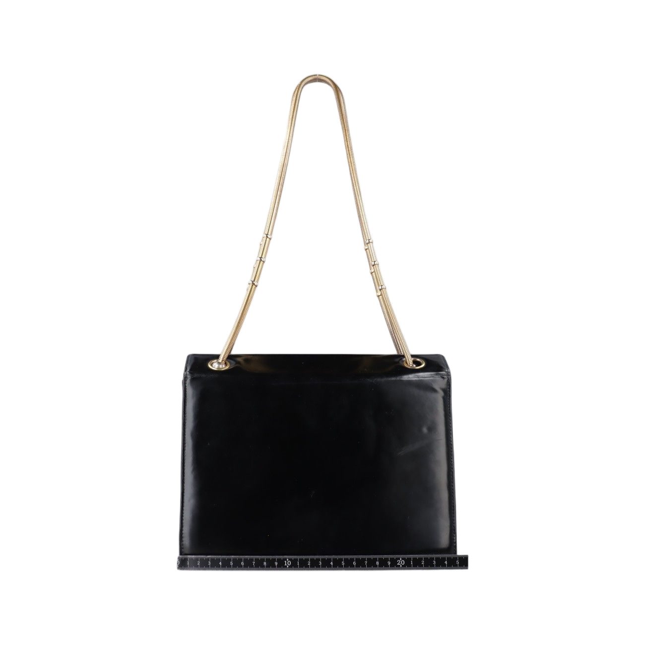 Chanel CC Snake Chain Flap Black Enamel — view 2
