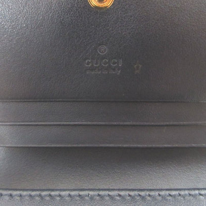 Gucci Horsebit 621887 Compact Wallet Canvas Leather Beige Navy Blue Bifold