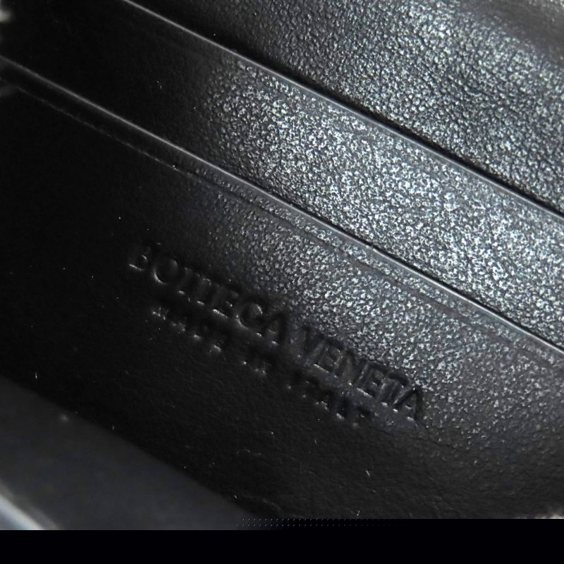 Bottega Veneta Intrecciato Compact Wallet Leather Coin Case Black Storage With