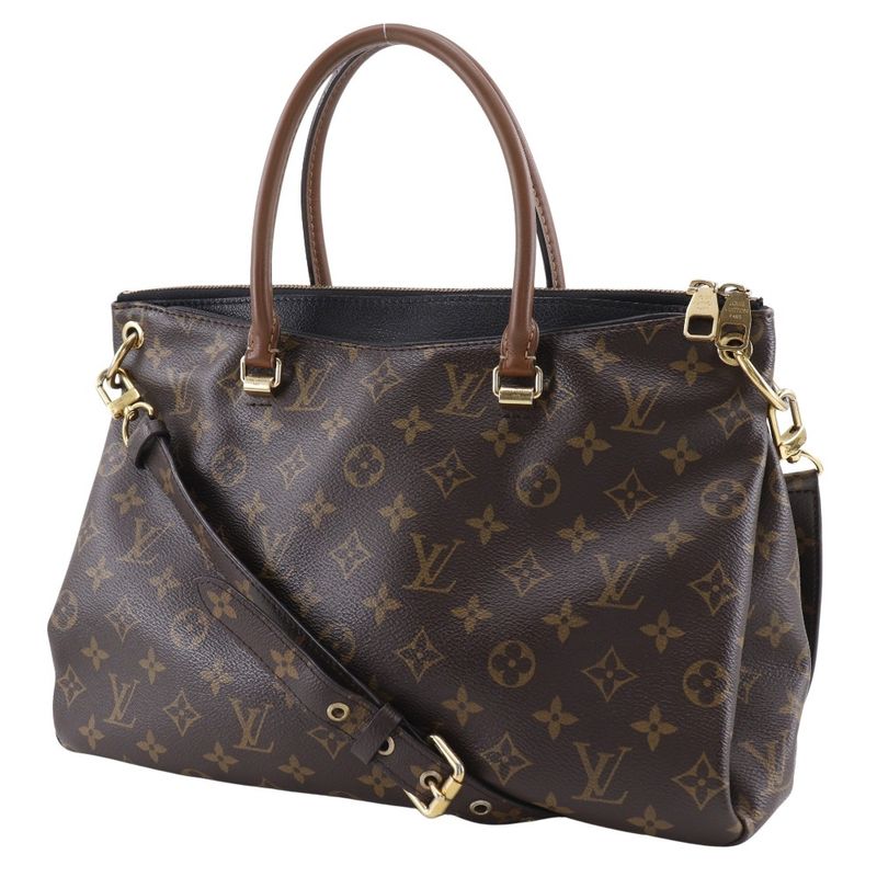 Louis Vuitton Pallas 2WAY Shoulder M41064 Monogram Canvas Noir Black Brown