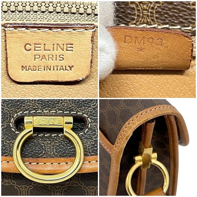 Celine Shoulder Bag Brown Beige Macadam Crossbody PVC