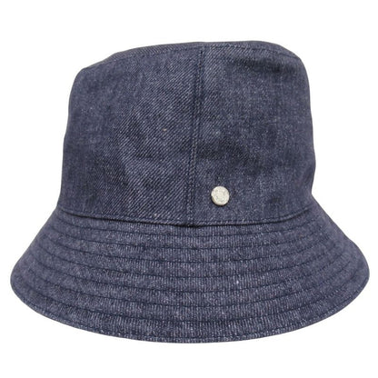 Hermes Denim Eden Bucket Hat Linen Serie Logo Silver Hardware Size 56 Indigo