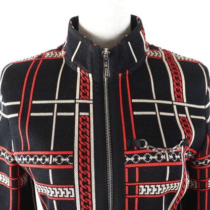 Hermes 2023 3h4209dc Tartan Et Chaines 100% Cotton Racer Jacket Zipup Knit