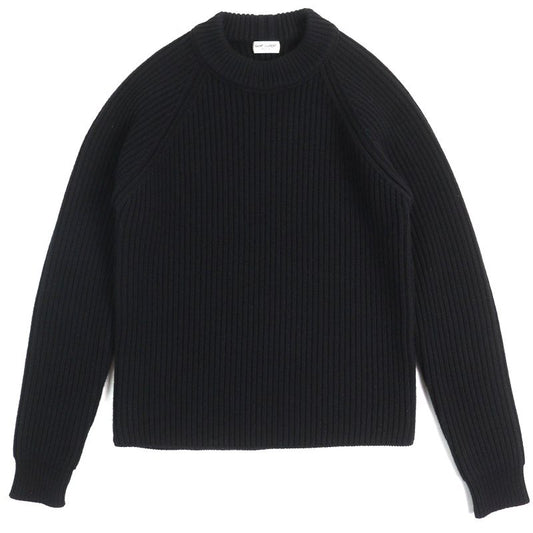 Saint Laurent Paris 574444 Wool Cashmere Bottleneck Long Sleeve Ribbed Knit