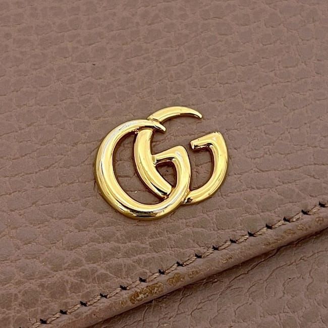 Gucci Bifold Long Wallet Pink Beige Marmont 456116 Wallet