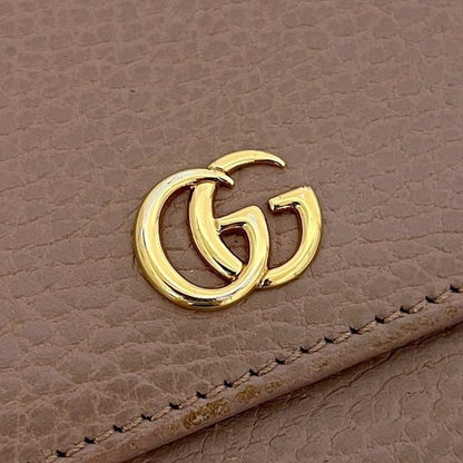 Gucci Bifold Long Wallet Pink Beige Marmont 456116 Wallet