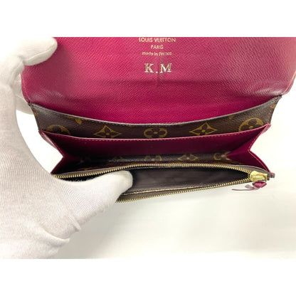 Louis Vuitton Monogram Portefeuille Emilie Zipper Long Wallet Brown — view 11