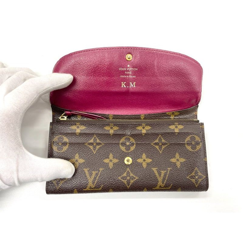 Louis Vuitton Monogram Portefeuille Emilie Zipper Long Wallet Brown — view 8