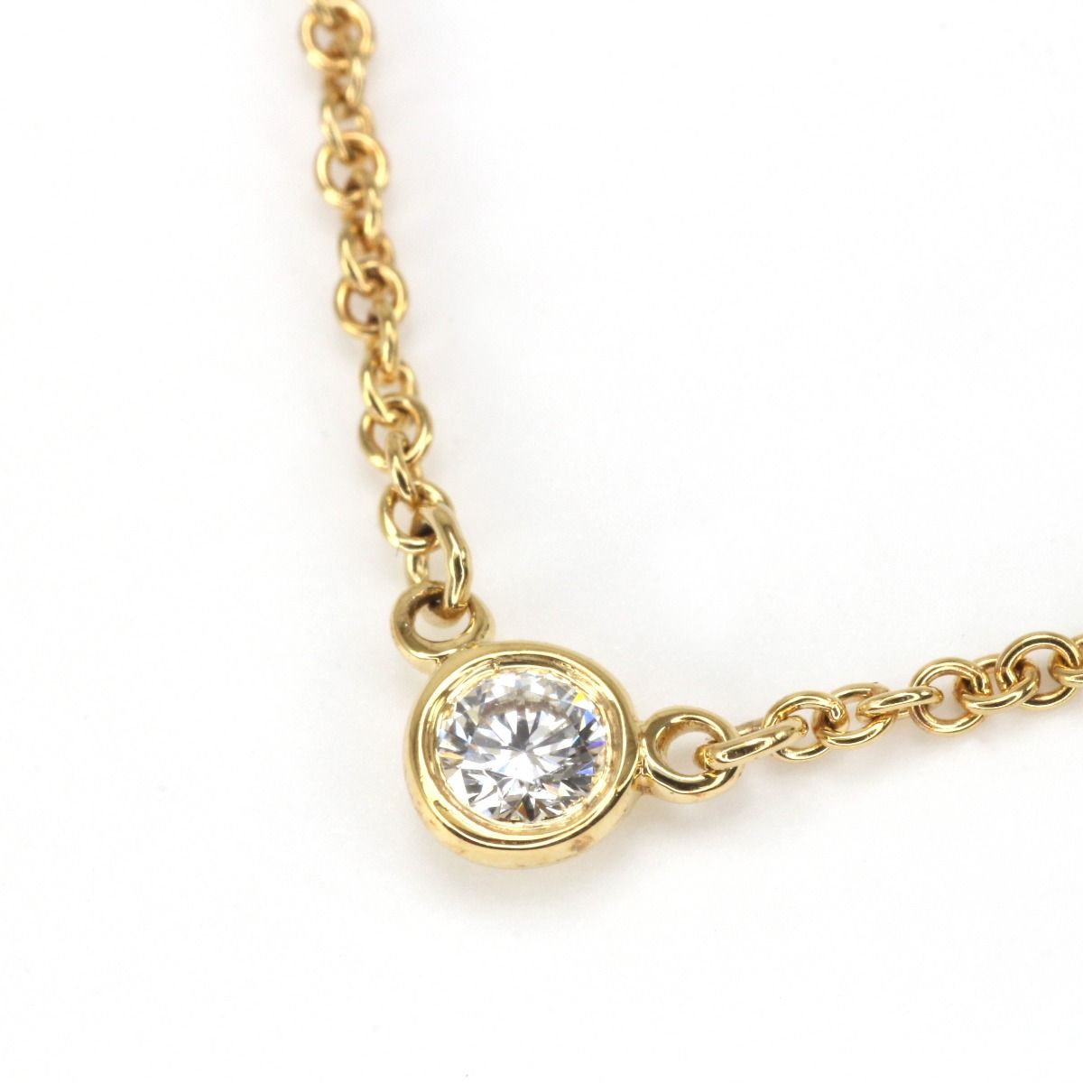 Tiffany & Co Tiffany Necklace K18 Visor Yard Single Diamond Pendant