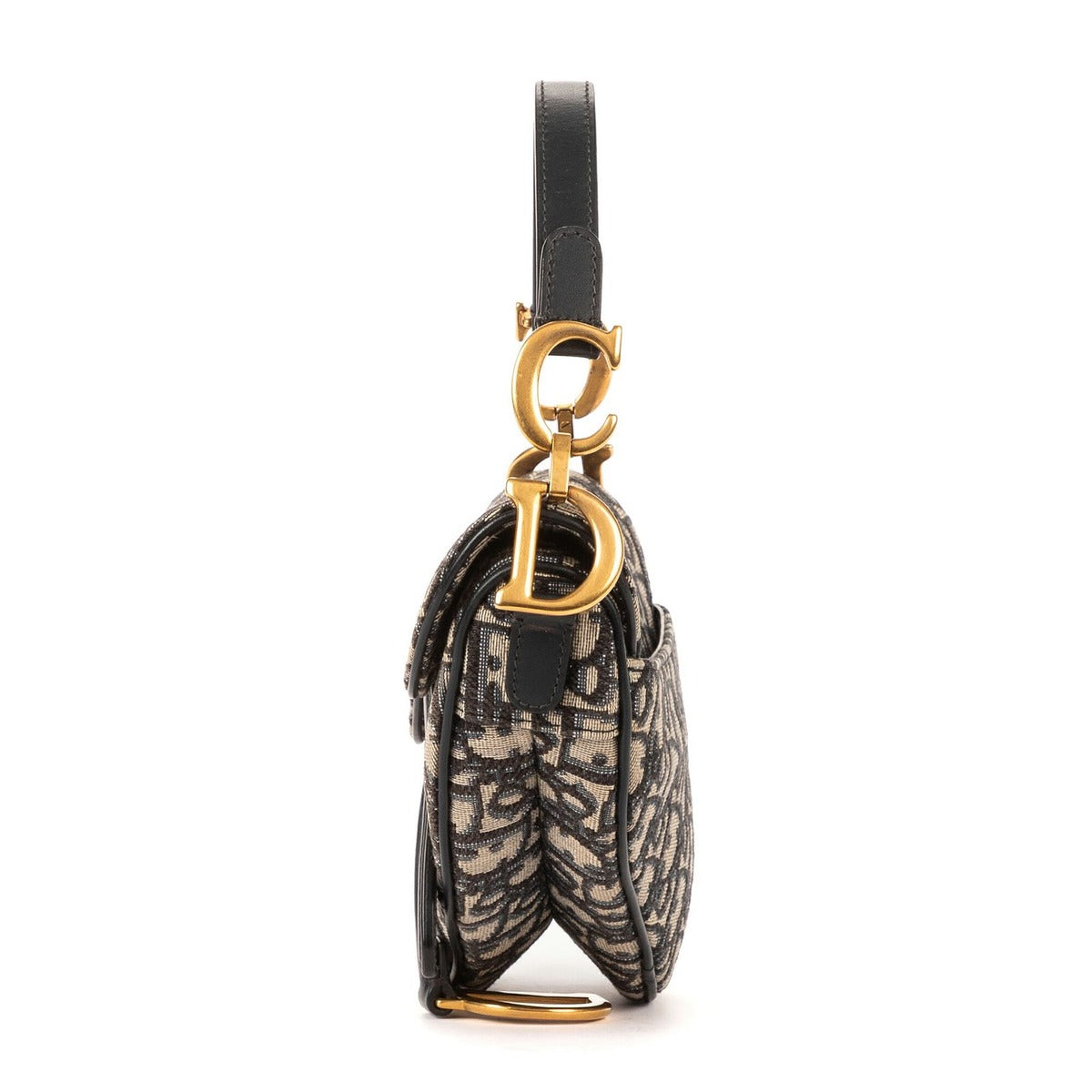 Dior Blue Canvas Bree Kusaddle Navy — view 3