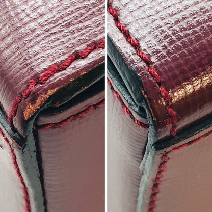 Cartier Mastline Handbag Turnlock Red Leather Ladies Preowned 005787