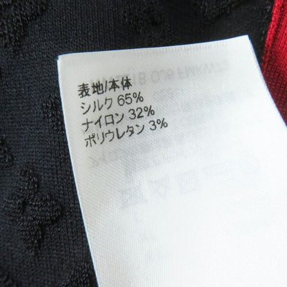 Louis Vuitton Silk Embossed Monogram Sporty Tank Top Black Red Gold Hardware S