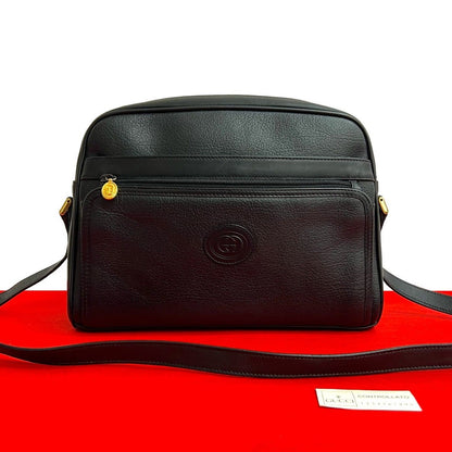 Gucci Vintage GG Logo Embossed Leather Shoulder Bag