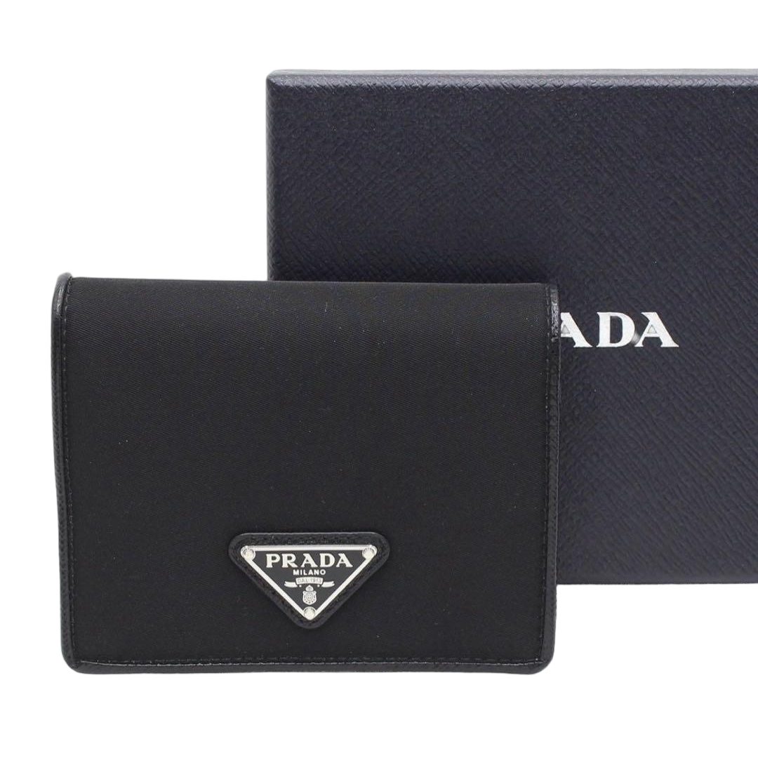 Prada Logo Triangle Nylon Bifold Wallet
