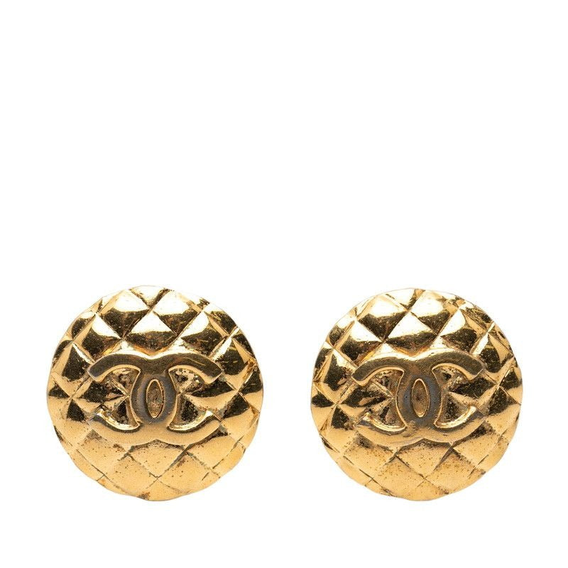Chanel CC Logo Quilted Vintage Gold Plated