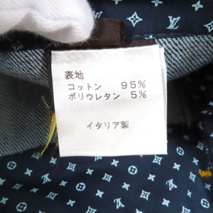 Louis Vuitton Leather Monogram With Logo Patch Flower Stitch Design Denim