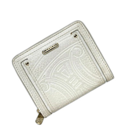 Celine Bifold Wallet White Triomphe Leather