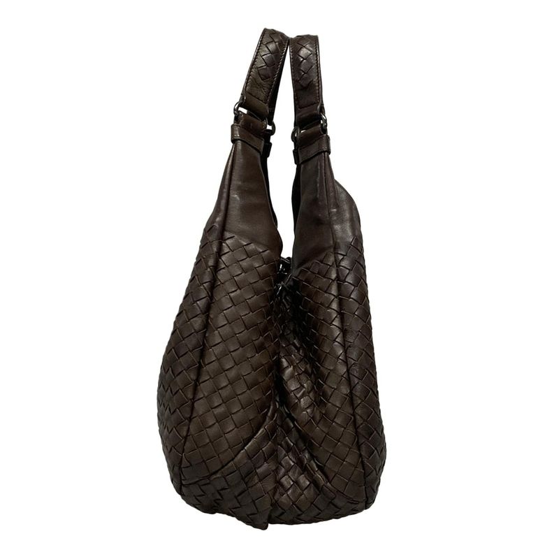 Bottega Veneta Intrecciato Tote Bag 125787 Dark Brown Leather