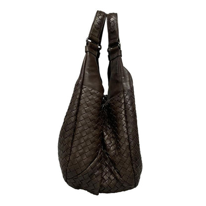 Bottega Veneta Intrecciato Tote Bag 125787 Dark Brown Leather