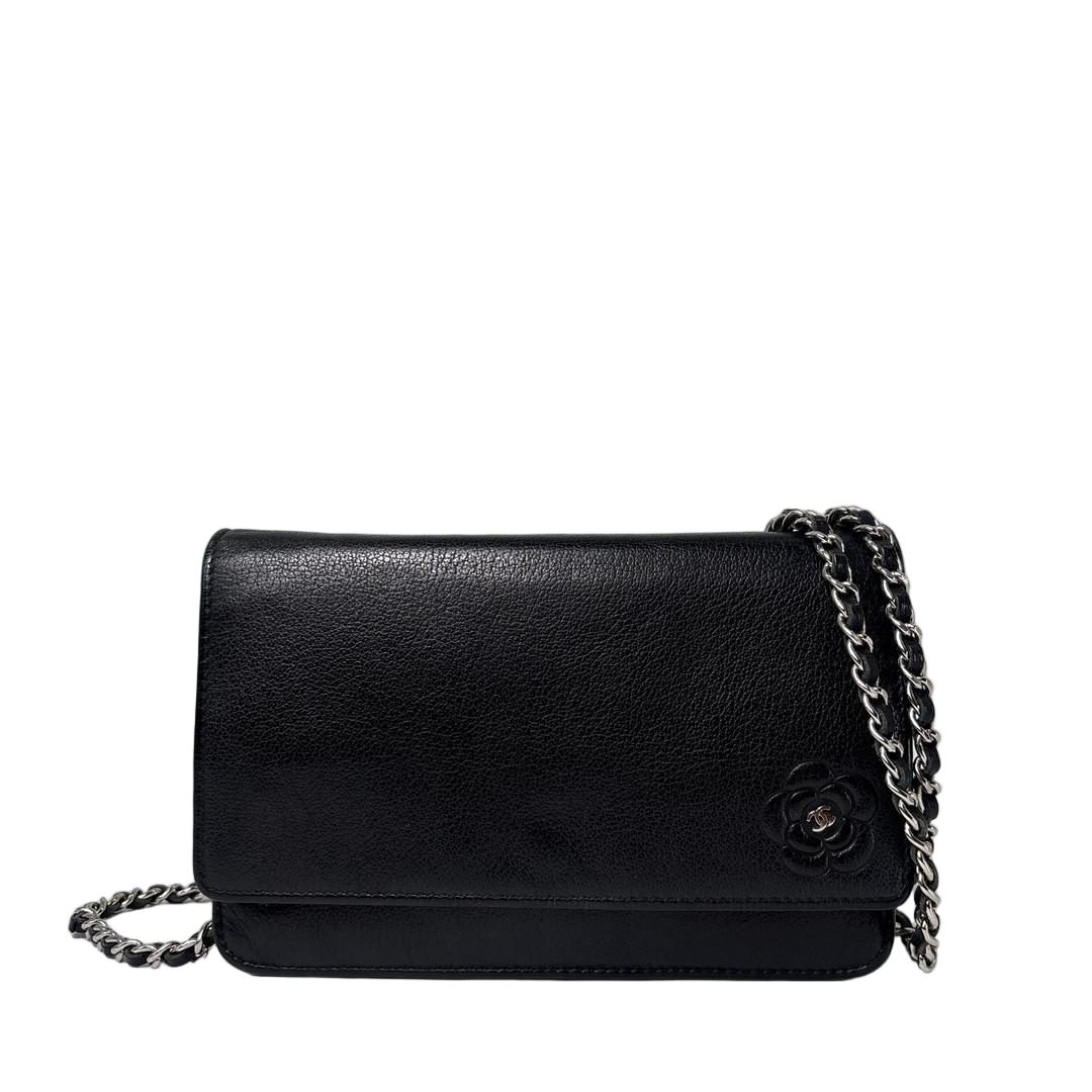 Chanel Camellia Leather Chain Wallet Shoulder