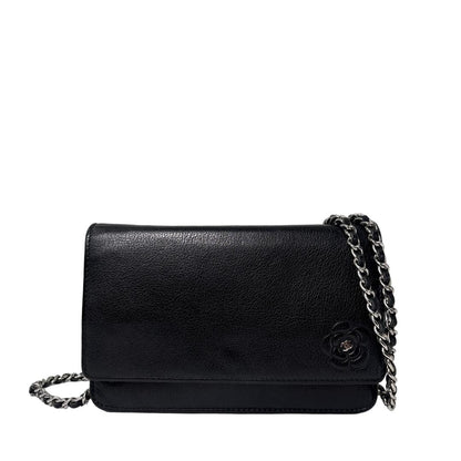 Chanel Camellia Leather Chain Wallet Shoulder
