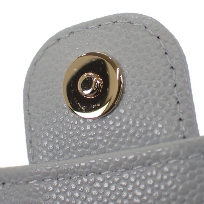 Chanel Flap Phone Case Ap3744 Shoulder Bag Grained Calfskin Light Blue Gold