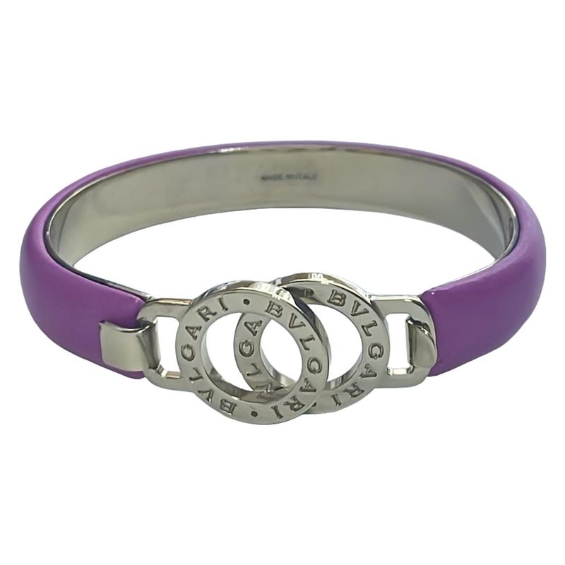 Bvlgari Bangle Doppio Leather Pink And Gold