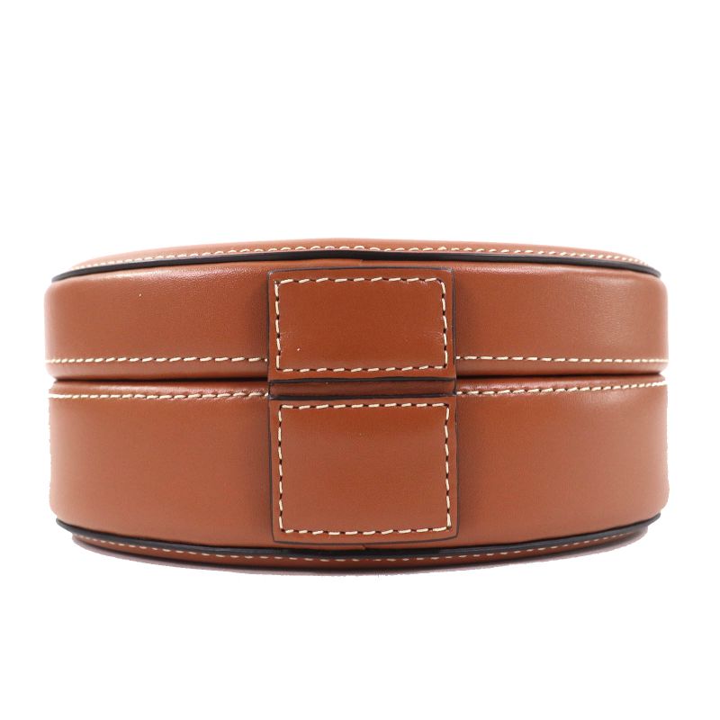 Celine 198613 Oval Minaudiere Cuir Triomphe Smooth Calfskin Leather Handbag Tan