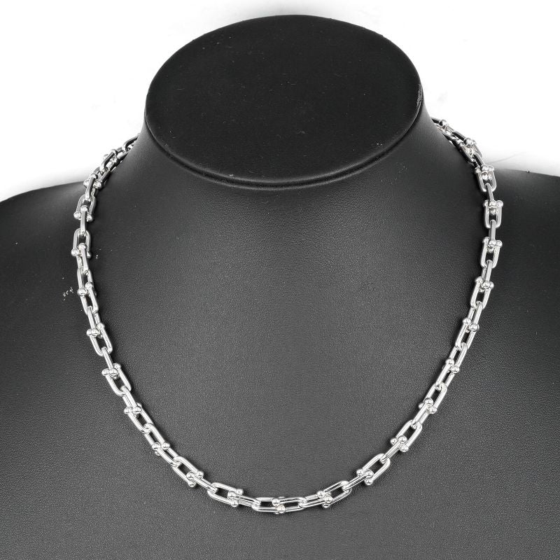 Tiffany & Co Hardware Small Link Silver 925 _ 44g Necklace