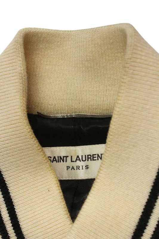 Saint Laurent Paris Teddy 354718 Y213q Leather Trim Stajan Blouson Men's 48