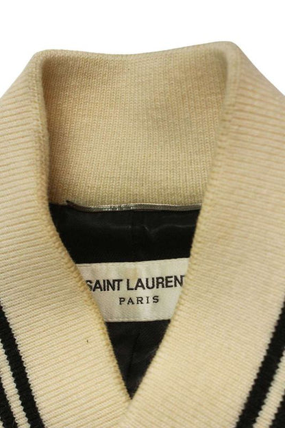 Saint Laurent Paris Teddy 354718 Y213q Leather Trim Stajan Blouson Men's 48