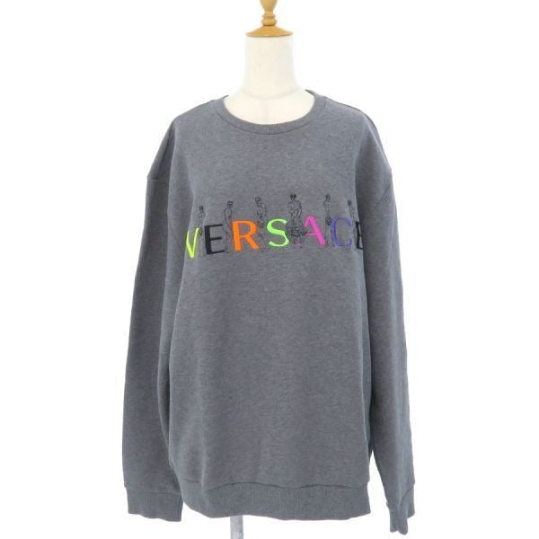 Versace Multicolor Logo Grey Sweatshirts