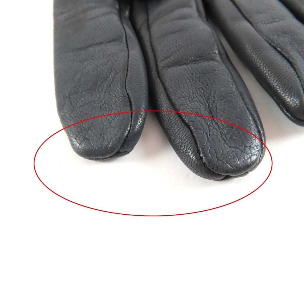 Hermes Lining Silk H Logo Lamb Leather Gloves Black 7.5 — view 10