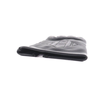 Hermes Lining Silk H Logo Lamb Leather Gloves Black 7.5 — view 7