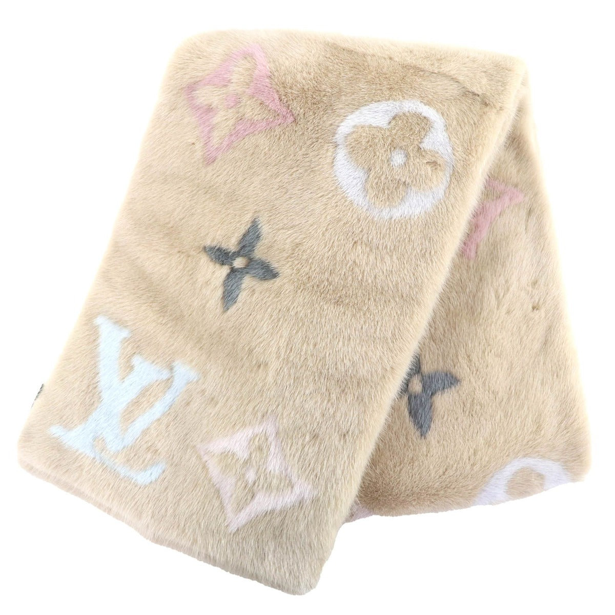 Louis Vuitton Echarpe Mink Glam Lining 100% Silk Monogram Scarf — view 4