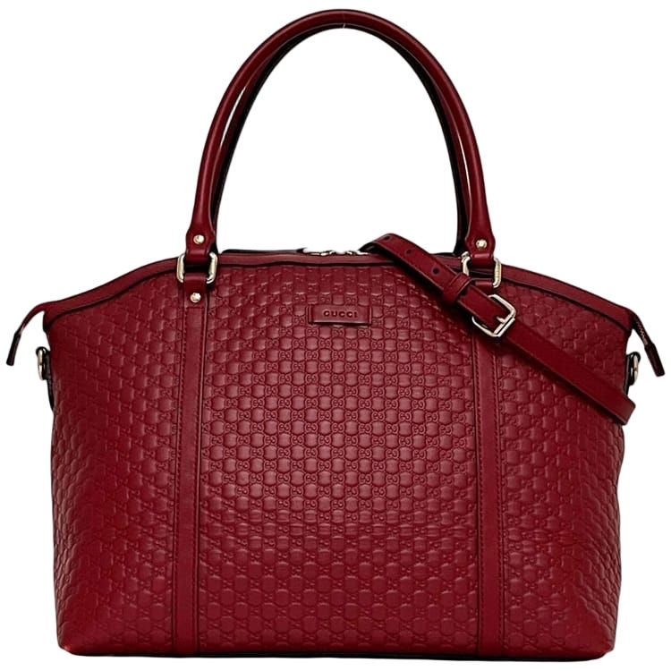 Gucci Tote 2-Way Shoulder Bag Guccissima Leather