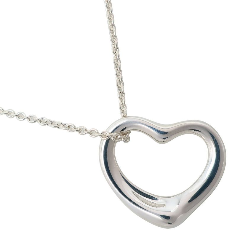 Tiffany & Co Open Heart Elsa Peretti 925 Silver Ladies 6.0g Necklace