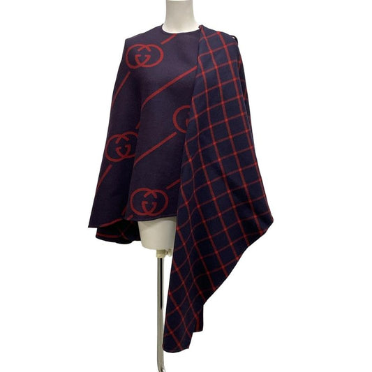 Gucci Poncho Size 36 S Women - 569213 Zabxv Purple And Red Cape/gg Pattern/check